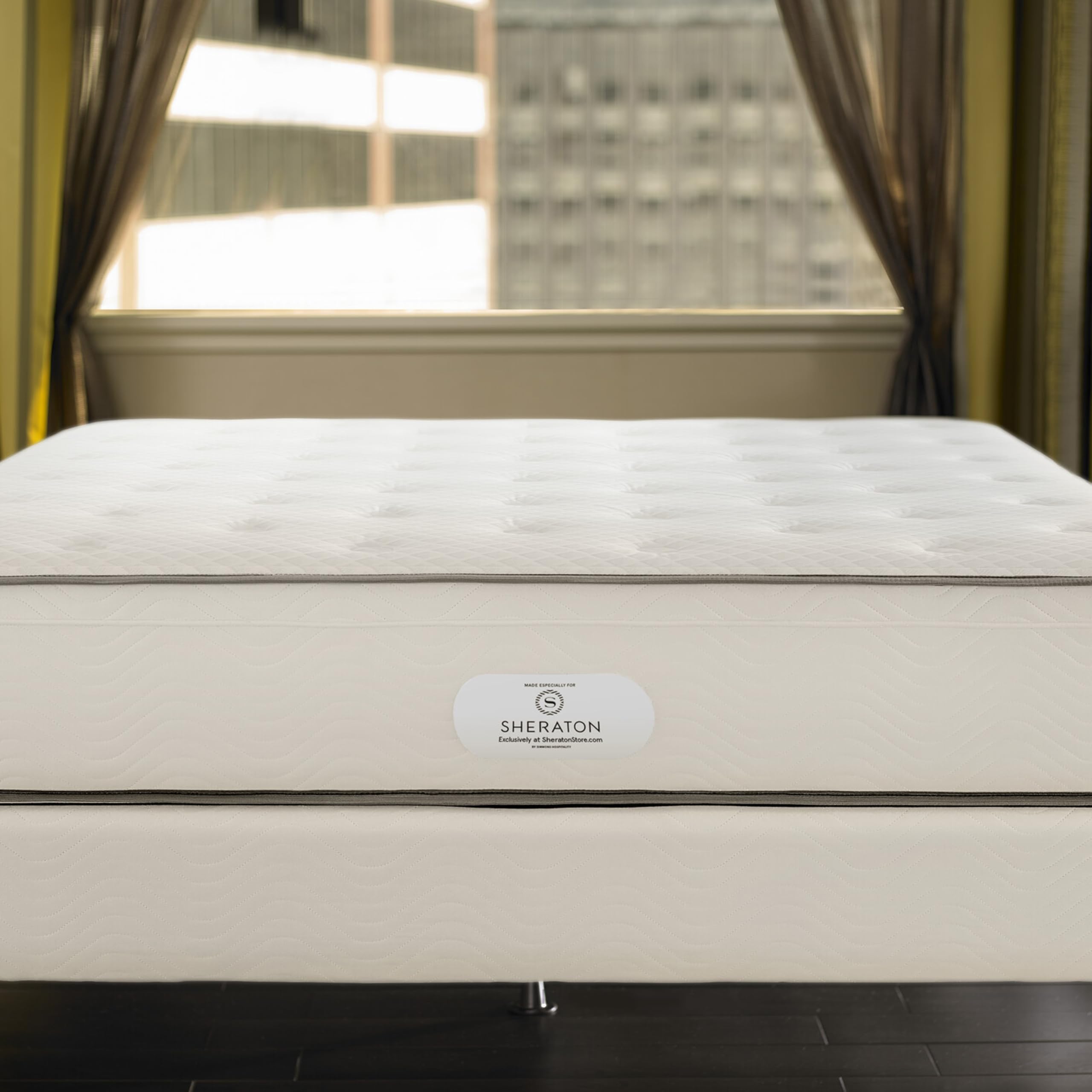 Sheraton Mattress & Box Spring - 13" Pocket Coil Mattress with Quilted Plush Top - Standard 8.75" Box Spring - King