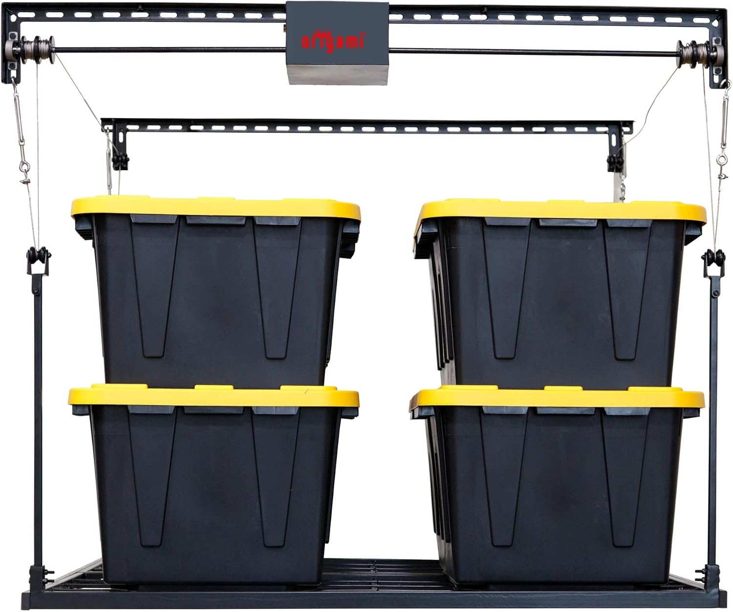 Origami Motorized Garage Ceiling Storage Rack, 52 x 25 Inch, 250-Lb Lift