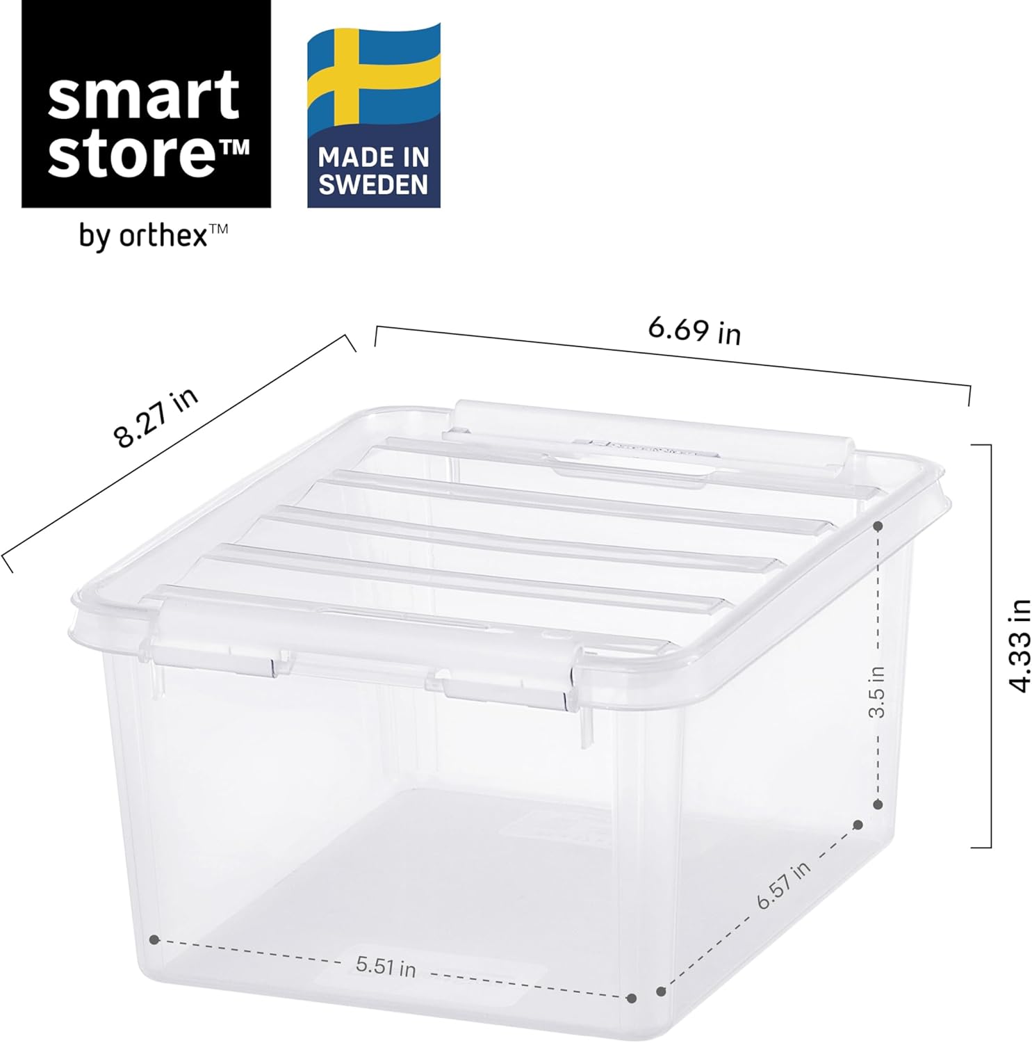 SmartStore Classic 2 Clear Box Storage, 2L/2.1QT BPA-Free Stackable Container with Clip Lock Lid, Food Safe Plastic Bins for Organization, 10 Pack 2 Qt. (10 Pack)
