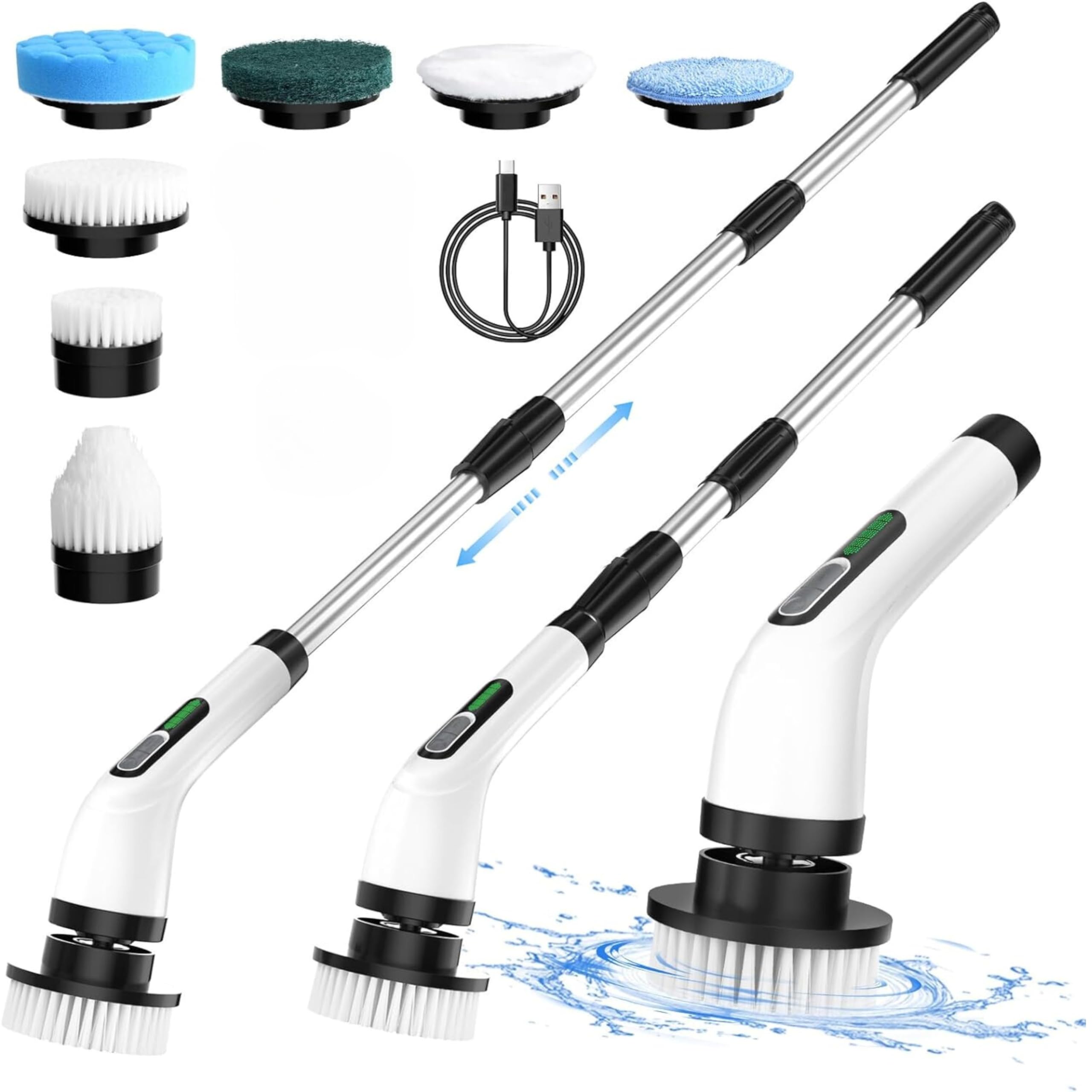 JIALTO Electric Spin Scrubber for Cleaning, Electric Mop for Floor Cleaning with 7 in 1 Replaceable Brush Heads, Power Scrubber for Shower, Bathroom, Tub, Tile, Kitchen, Car, Floor Cleaning (B0D5DF5XVS) Amazon Price History, Amazon Price Tracker