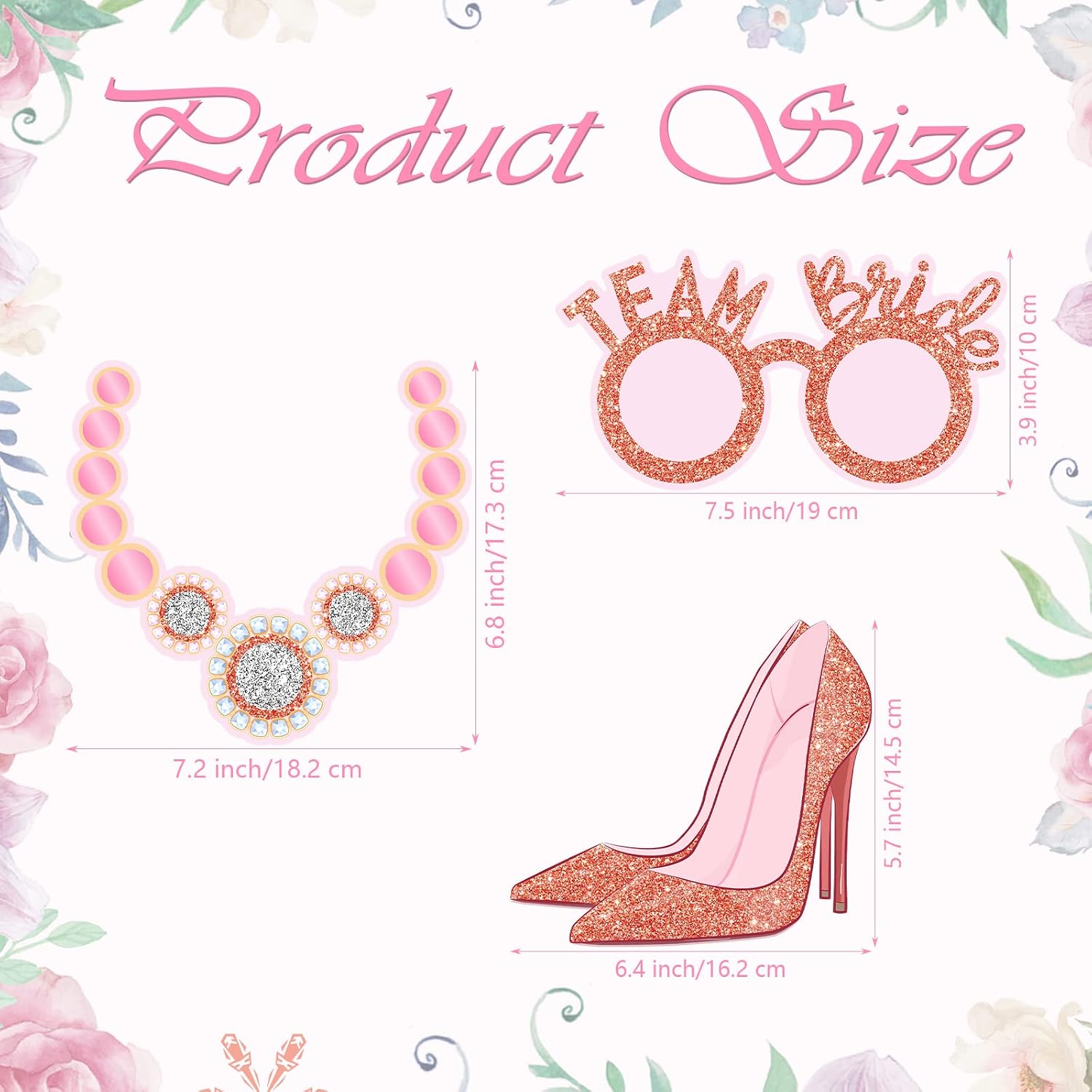 26 Pieces Bridal Shower Wedding Photo Booth Props Bachelorette Photo Props