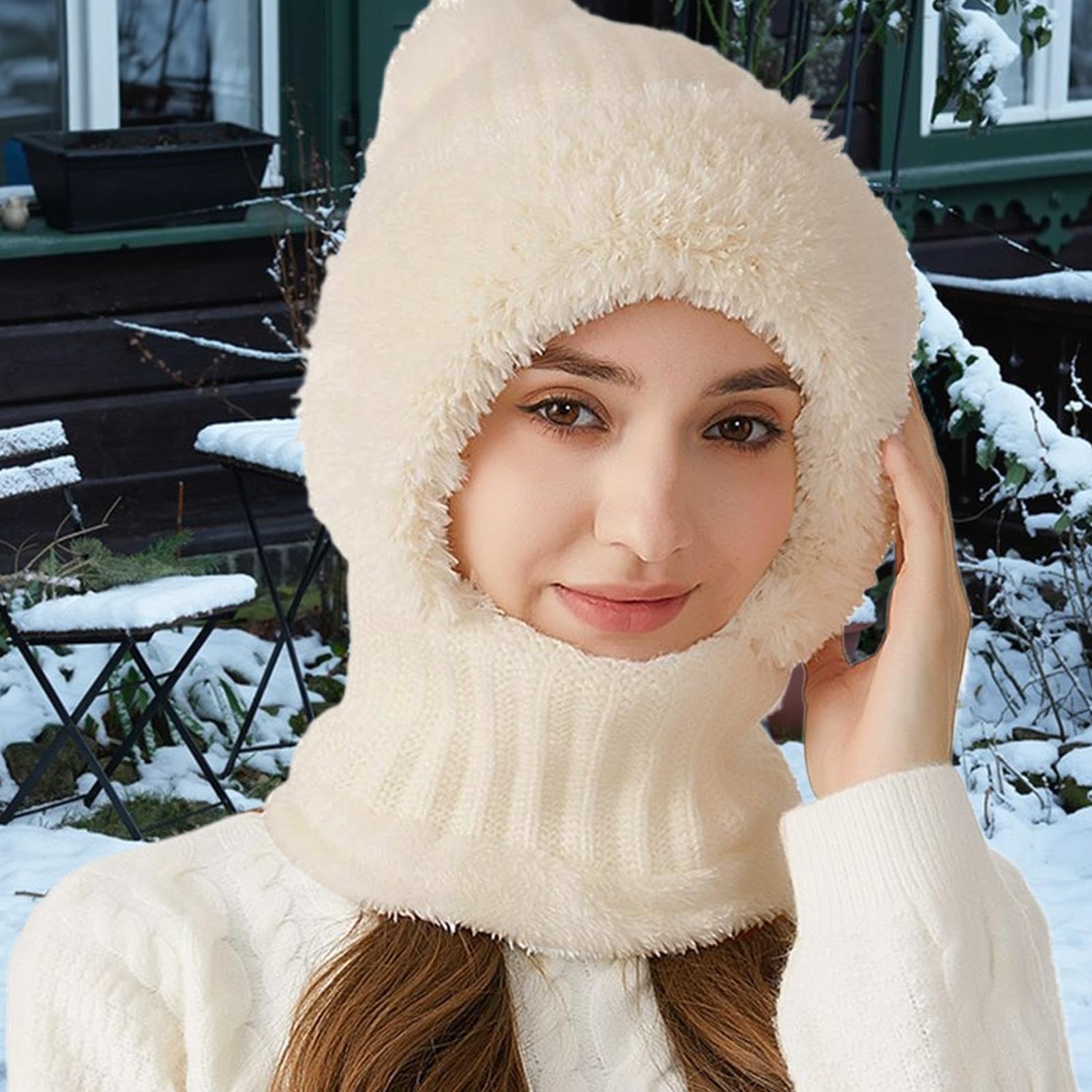 Cappello Beanie 3 In 1 Con Sciarpa E Protezione Per Il Viso Invernale Calore Antivento
