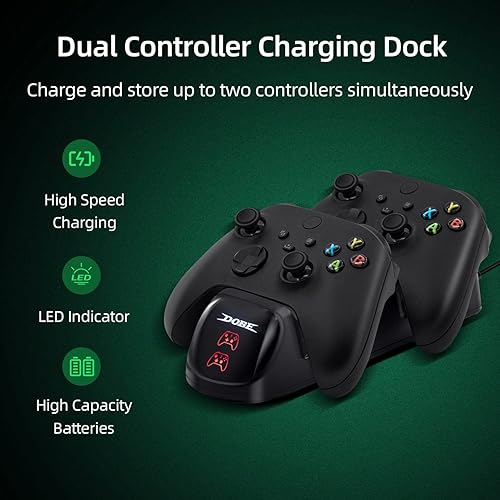 Miniatura 2 de Mcbazel Estación de carga de controlador con 2 paquetes de baterías recargables de 1200 mAh para Xbox Series XS, Xbox Elite 12, Xbox One XS, Xbox
