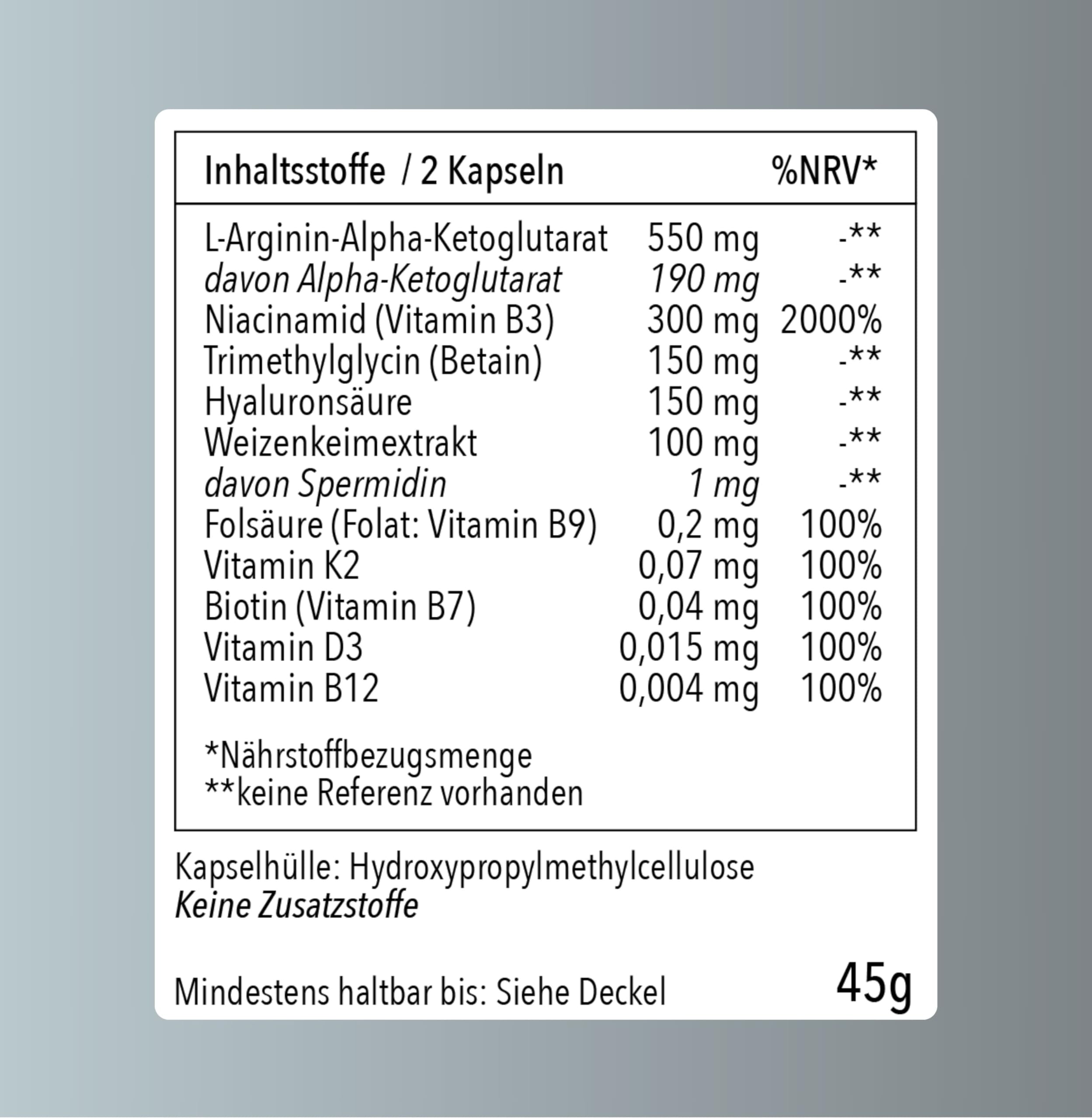 Epigenics Zell Booster Kapseln Männer mit Spermidin, AKG und NAD+ & Vitamine (für 30 Tage) - Nahrungsergänzungsmittel mit Mikronährstoffe für Stoffwechsel - Anti Aging mit TMG, Betain, Folsäure