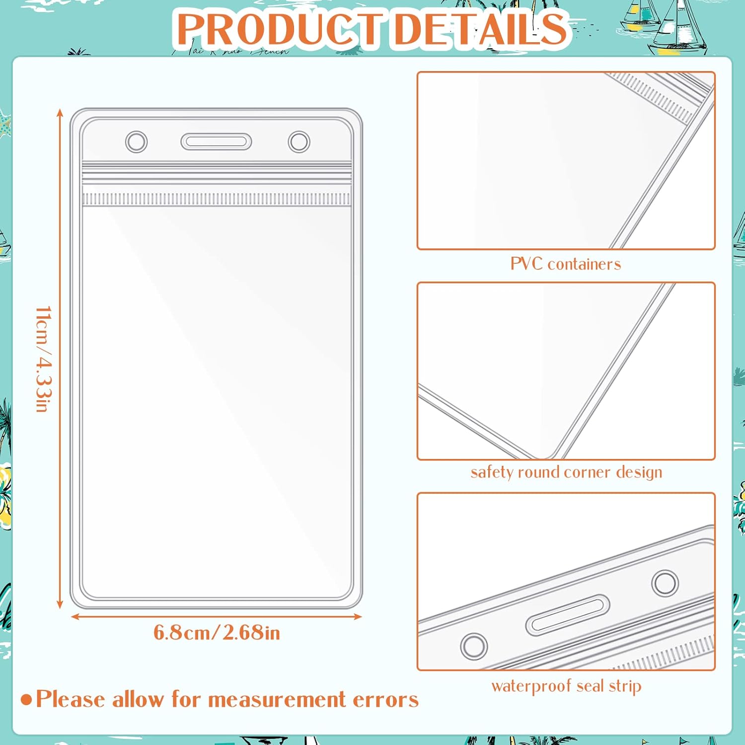 48 Sets Cruise Lanyard for Ship Cards Bulk Hawaii Carnival Lanyards with ID Holder Aloha Cruise Accessories Set Lanyard Waterproof Card Holders for Badge Key Card Women Men Essentials - Image 3