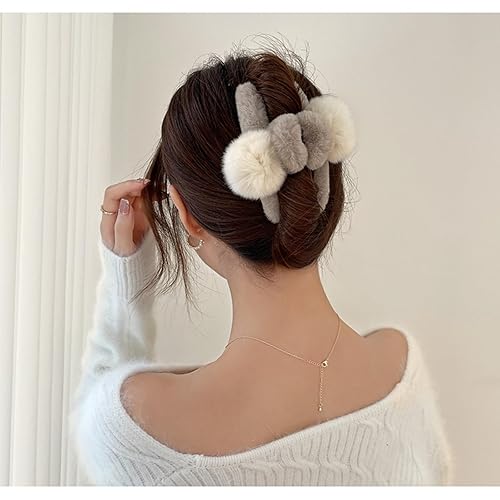 Miniatura 4 de 36 pinzas para el pelo de 4.92 pulgadas grandes y peludas para mujeres y niñas, pinzas de pelo de felpa esponjosa para cabello grueso y fino, pinza