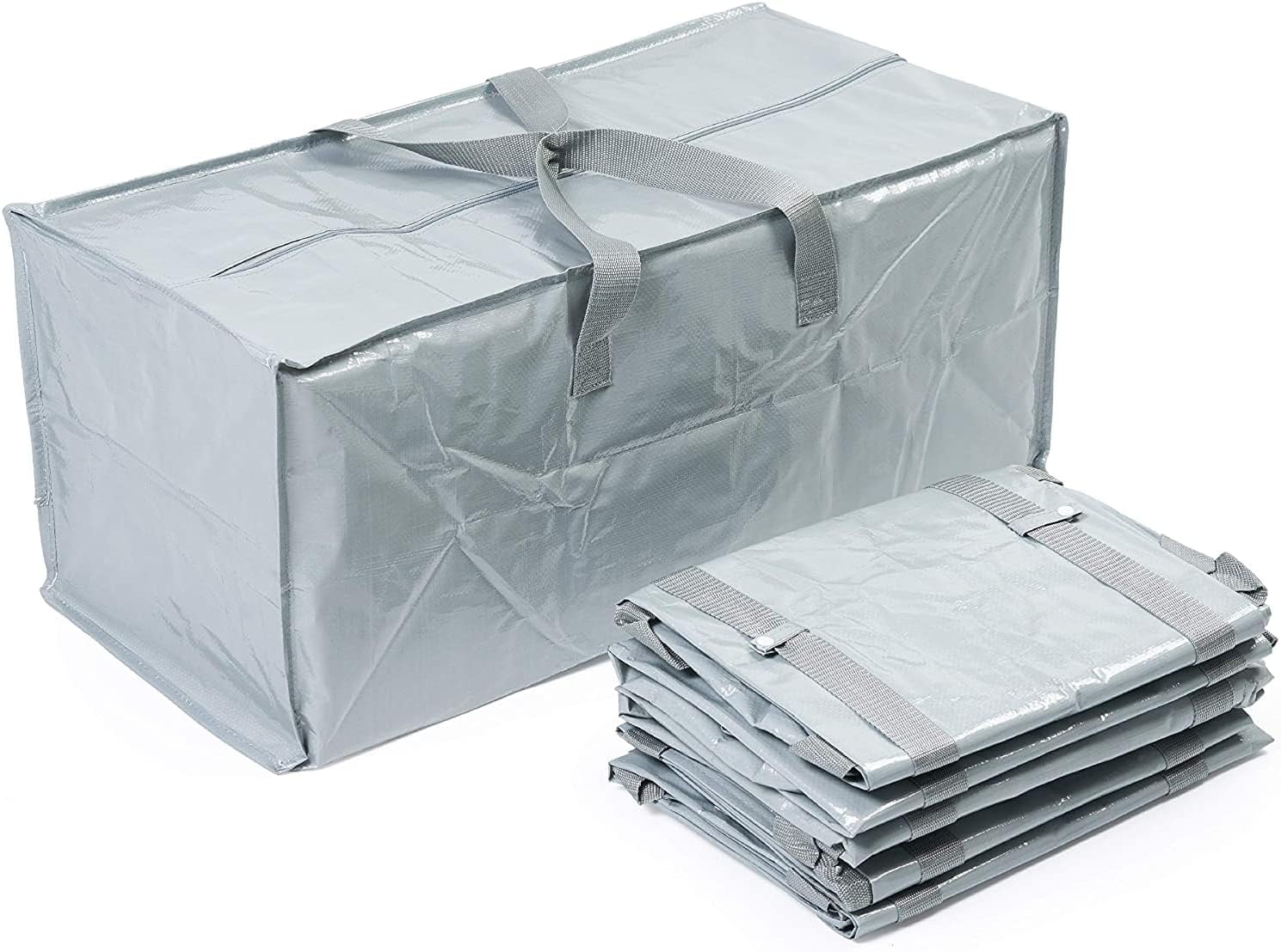 Bramble - 6 Large Heavy Duty Storage Bags, with Double Carry Handles & Straps - Strong Bags for Moving House, Car Journeys, Clothes, Decorations, Laundry & Loft Storage - 92L Capacity, 76 x 36 x 35cm