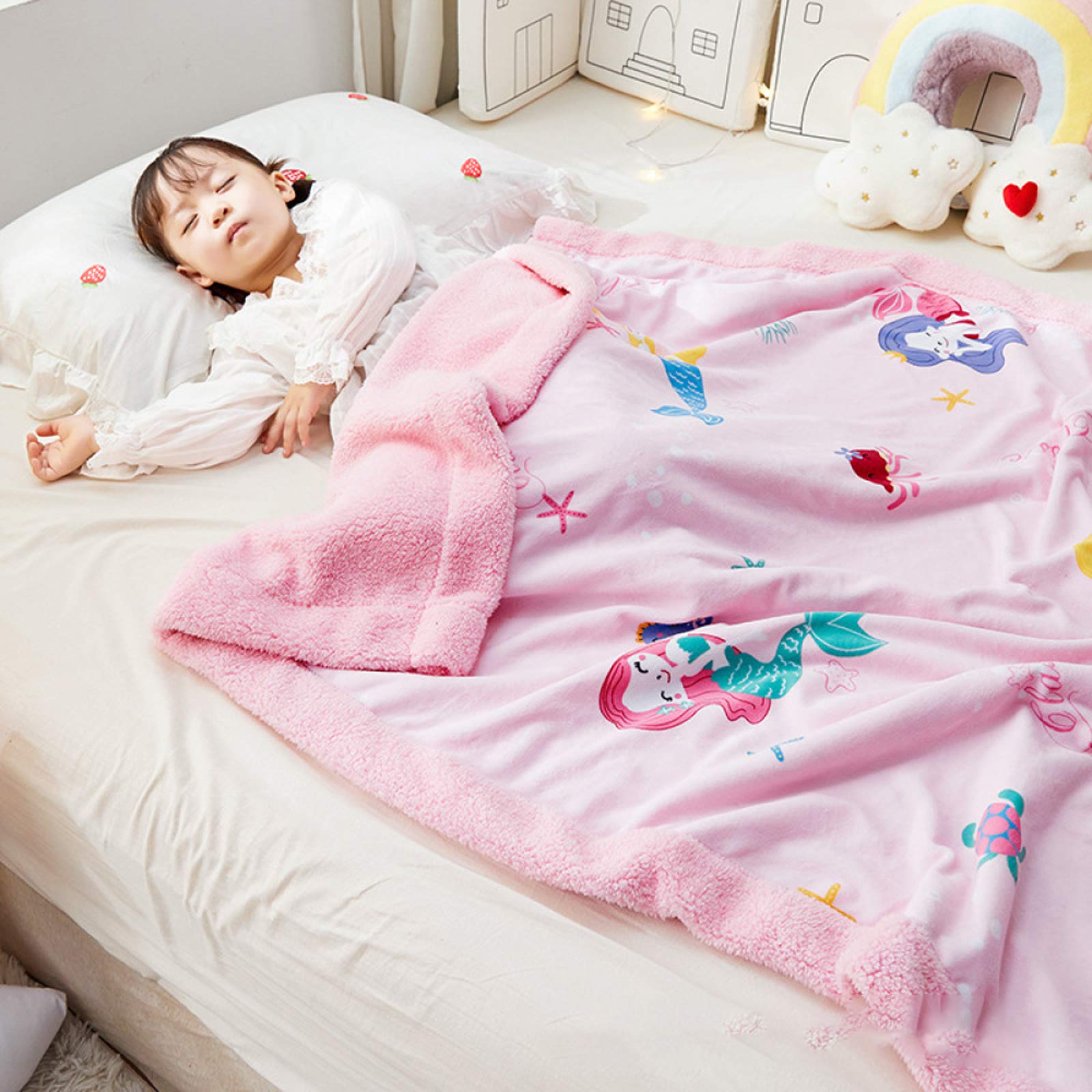 Couverture en laine d'agneau imitation double face pour des nuits douces