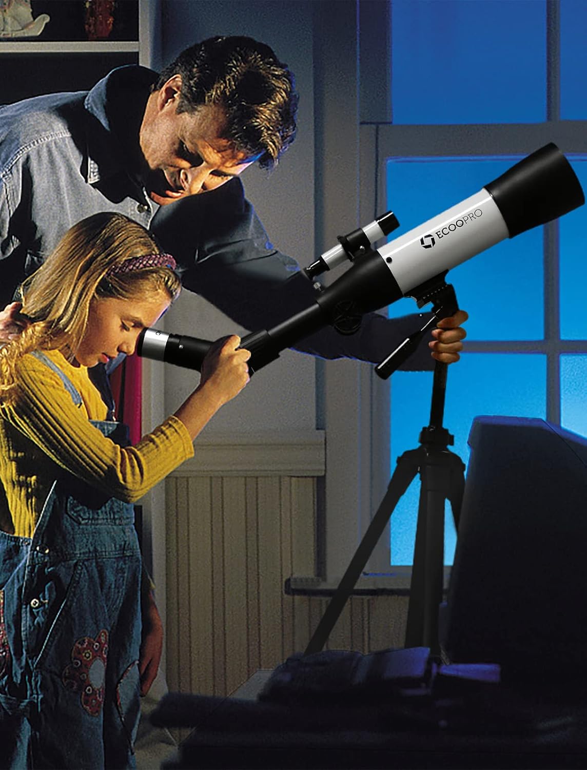 ECOOPRO Telescope for Kids Beginners, 70mm Aperture 500mm AZ Mount Astronomical Refracting Telescope, Portable Travel Telescopes with Adjust Tripod& Finder Scope, Phone Adapter, White : Electronics