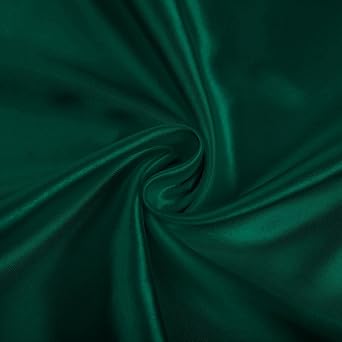 Satin Fabric by The Yard 60 Inch Wide Soft Silky Charmeuse Satin Fabric Soft Cloth Fabric Bridal Dress, Wedding Decorations, Crafts, Sewing, Draping, DIY Apparel Crafts Emerald Green, 1 Yard