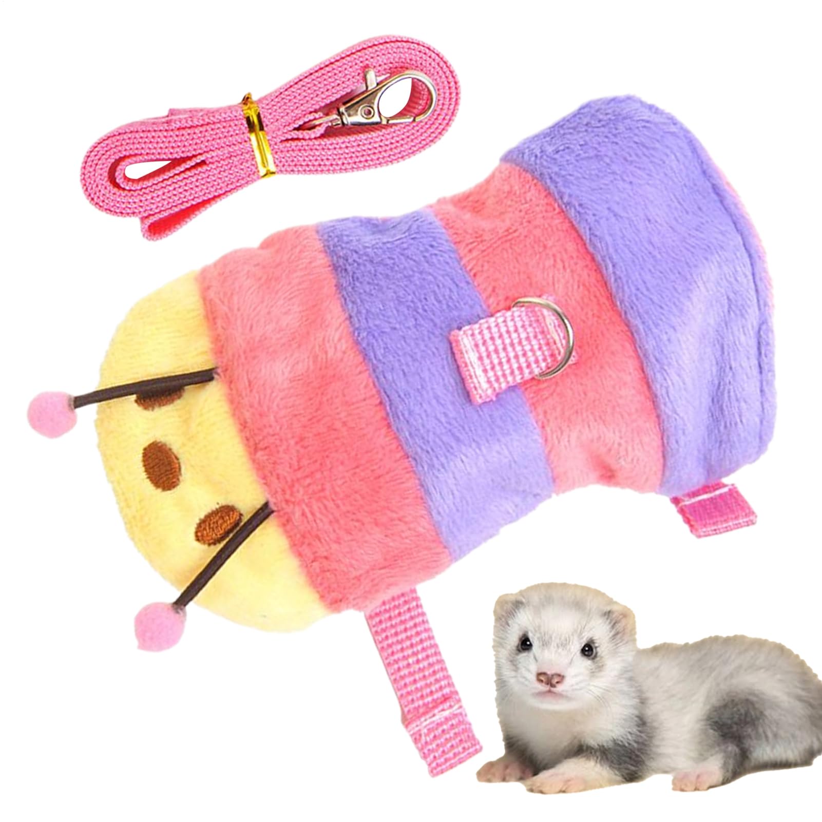 Laisse réglable pour Furet, Harnais et Laisse | Gilet réglable pour Petit Animal de Compagnie, Accessoires pour Dressage de hérisson, Chiot, Lapin, Chaton, Raton Laveur en Plein air