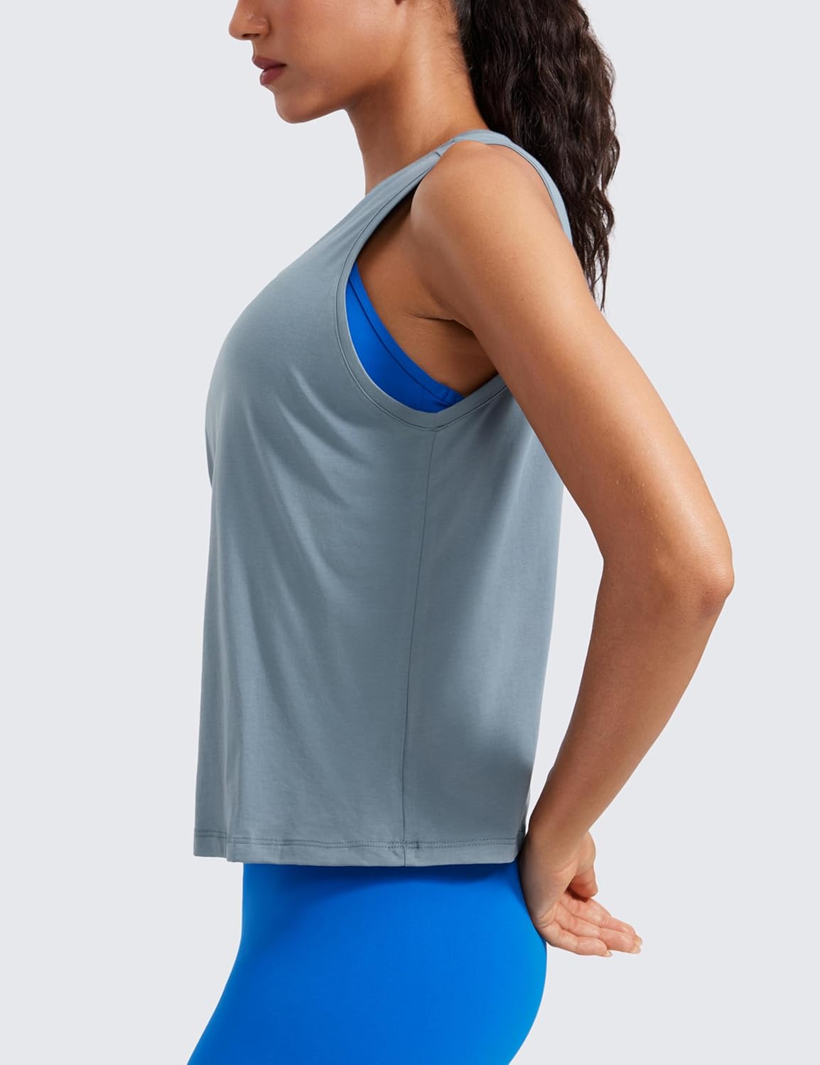 CRZ YOGA Women's Pima Cotton Sleeveless Loose Tank Tops Exercise Gym Yoga Tops Athletic Shirts - Image 4