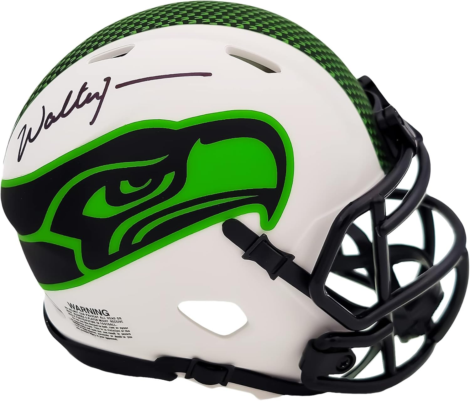 Walter Jones Autographed Seahawks Lunar Eclipse White Speed Mini Helmet MCS Holo Stock #203086