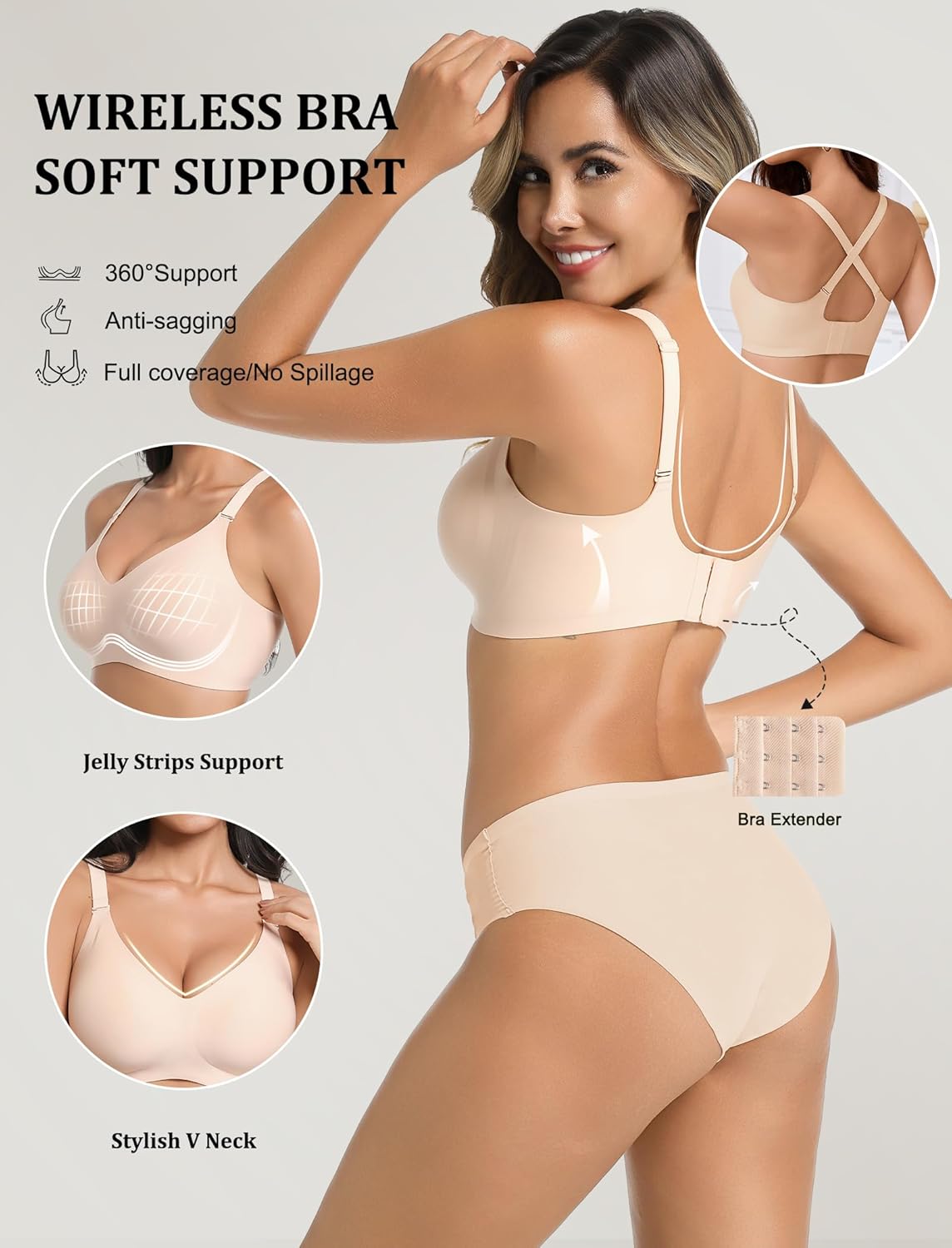 Womens Seamless Bras No Underwire Push Up Full Coverage Everyday Wireless Bra Comfortable Supportive Tshirt Bralette - Image 2