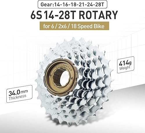 Miniatura 2 de VG SPORTS Rueda libre de bicicleta, 567891011 velocidad rueda libre de bicicleta 11-32T11-36T13-28T13-32T14-28T Accesorios de ciclismo de repuesto