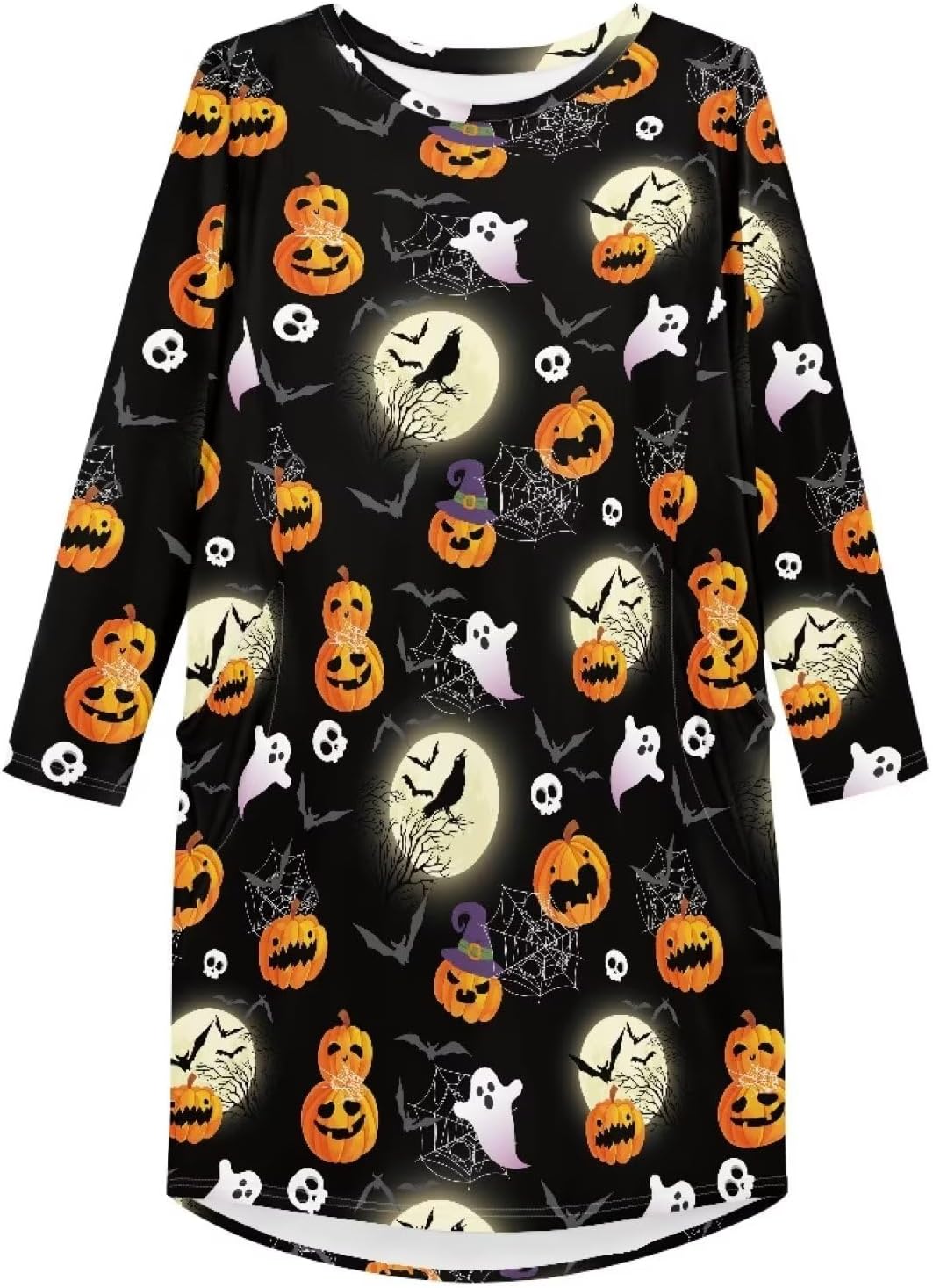 Nightgowns for Women Soft Sexy Casual Night Shirt with Pockets Fall Winter Pajamas Dress
