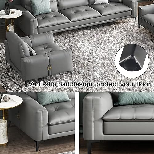 Miniatura 2 de GOSCHE Patas de metal para muebles de 4 pulgadas, patas negras para muebles, juego de 4, patas de repuesto de estilo moderno para sofá, silla, cama,