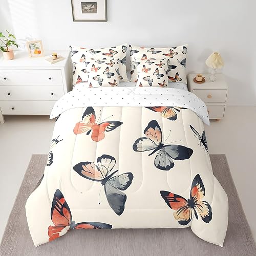 Erosebridal Colorful Butterfly Comforter Set Full 7 Piece Bo