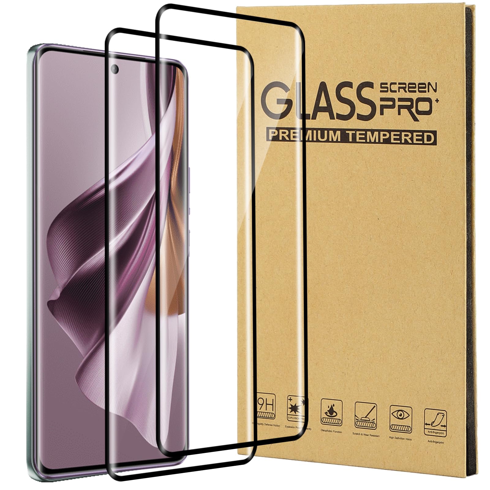 NEW'C 3 Pezzi, Vetro Temperato per Samsung Galaxy S22+ / S22 Plus, Pellicola Prottetiva Anti