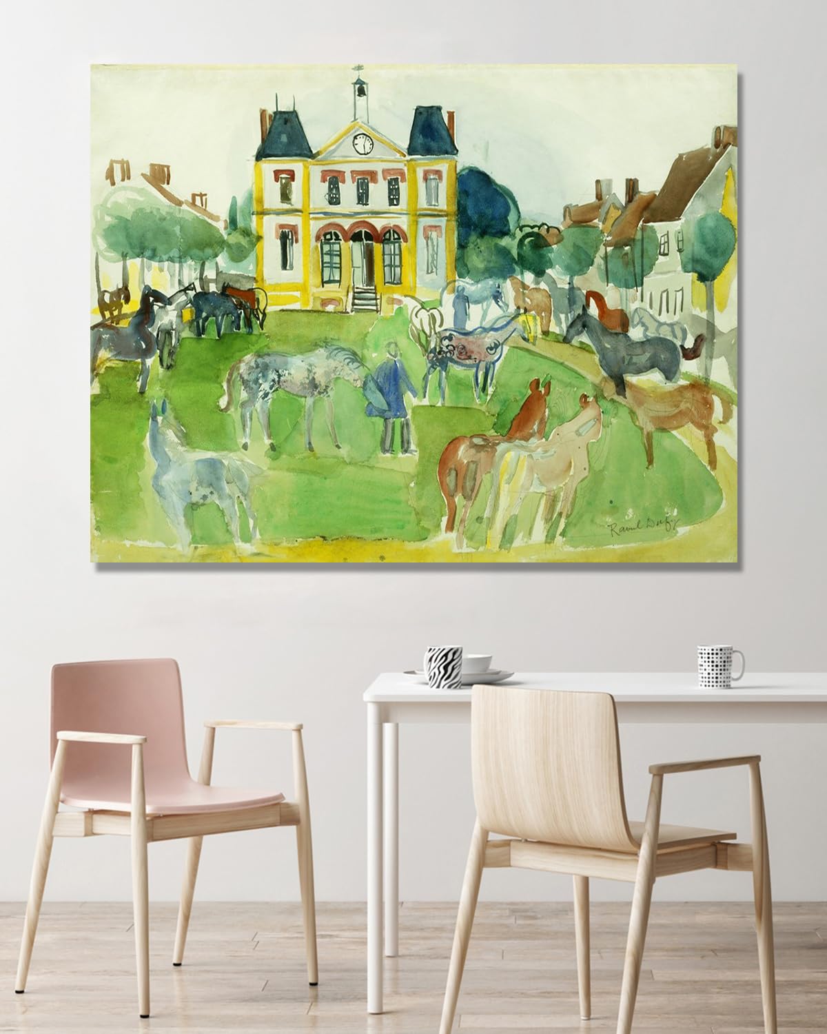 NHLDZYH Raoul Dufy Prints, (bez tytułu 53), plakat podróżny w stylu vintage, sztuka impresjonistyczna, obraz ścienny na płótnie do dekoracji domu, 30 x 40 cm, tylko płótno