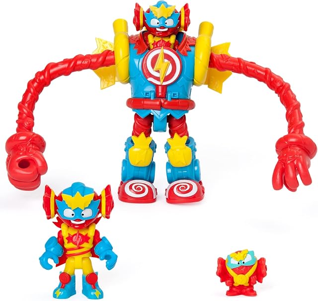 SUPERTHINGS Superbot Sugarfun - przegubowy robot bohater z elastycznymi ramionami i akcesoriami bojowymi. W zestawie 1 ekskluzywny Kazoom Kid i 1 SuperThing.