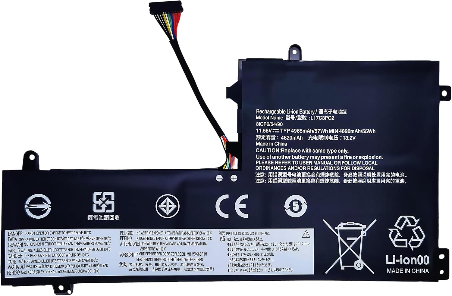 52.5Wh L17L3PG1 for L17C3PG1 L17M3PG1 Laptop Battery Replacement For Lenovo Legion Y530-15ICH Y7000 2019 1050 Y7000-2019-PG0 Y540-15IRH-PG0 Y7000P Series Notebook L17M3PG3 11.34V High Performance