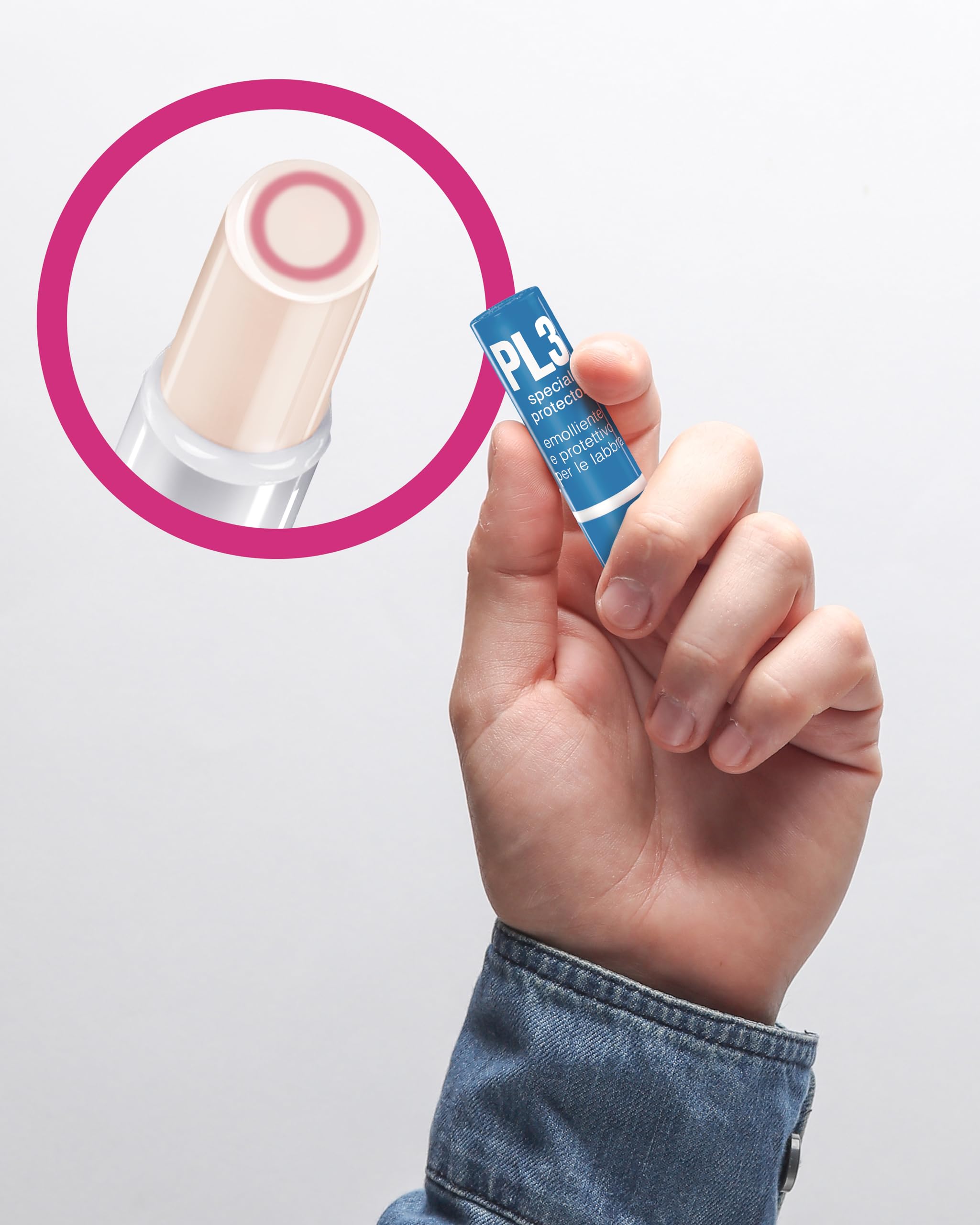 KELEMATA PL3 Stick Labbra con Anello Rosso, Burrocacao Idratante e Riparatore 3,7g, Balsamo Labbra Screpolate, Triplice Azione Protezione Vento Freddo e Sole, Trattamento Quotidiano Anti-Secchezza