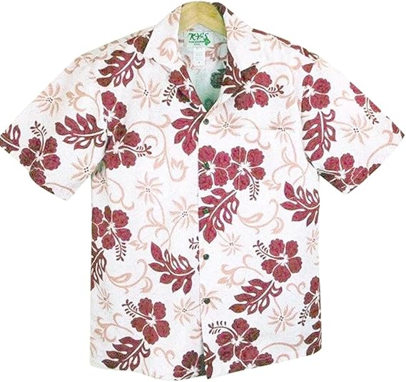 Amazon アロハシャツ メンズ ハワイ製 テンダーピンク ディープレッドハイビスカス Ky S Us Xlサイズ シャツ 通販
