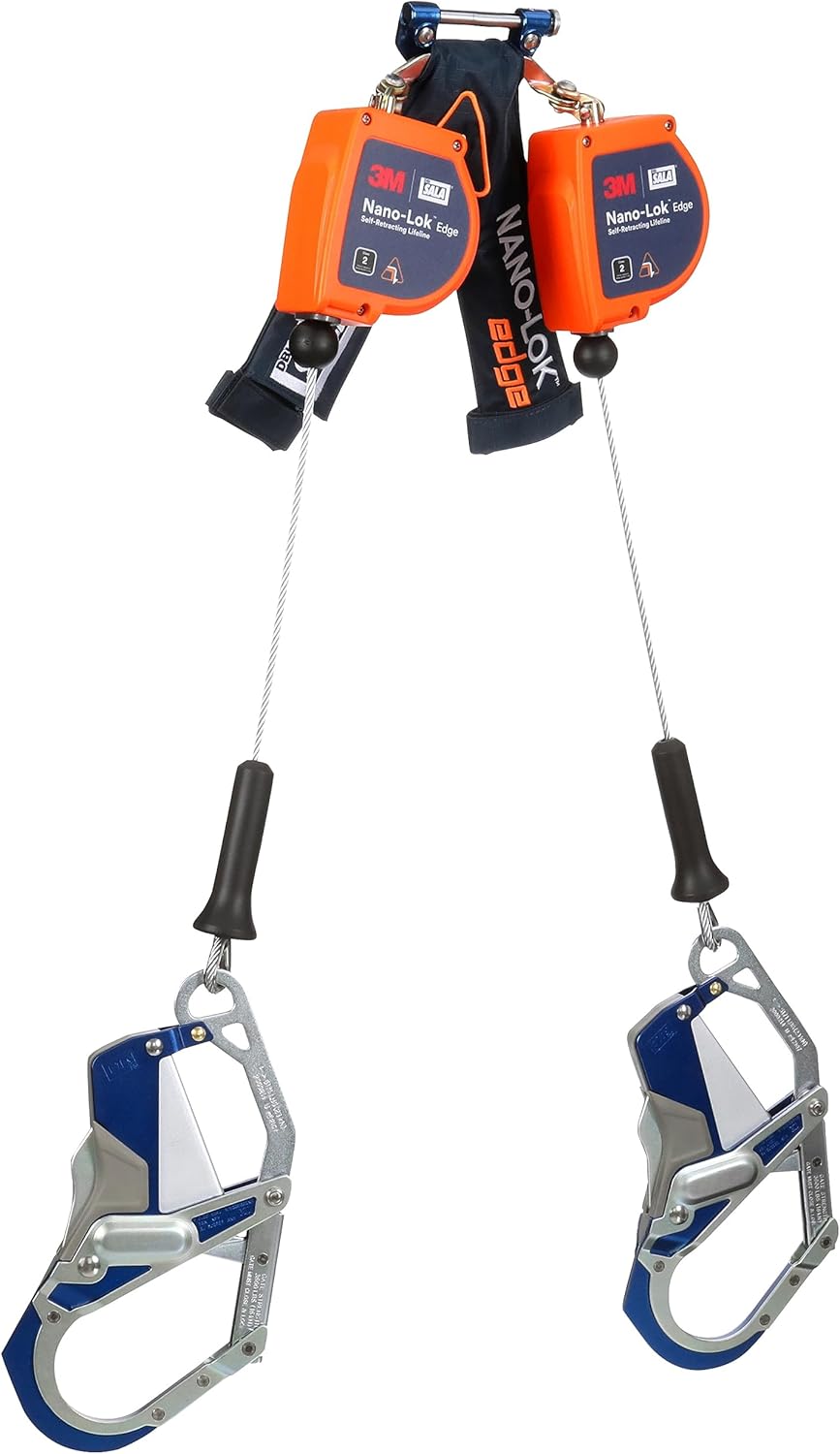 3M DBI-SALA Nano-Lok Edge Twin-Leg Personal Self-Retracting Lifeline 3500283, Cable, - B0CGTLRH4F