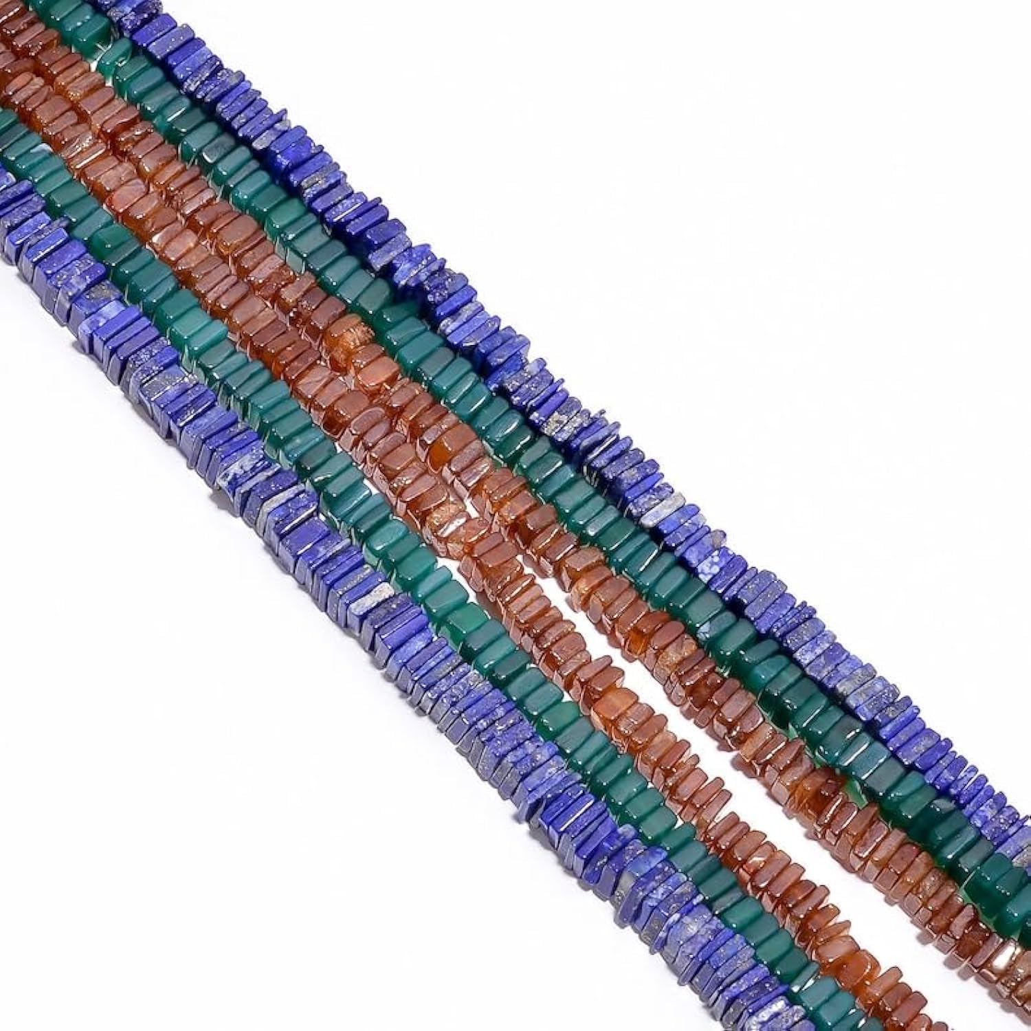 Perles en lapis-lazuli heishi facettées 4x2mm pour fabrication de bijoux bracelets colliers