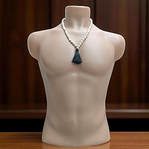 Rosaire Hindou Kalima - Crâne Sculpté Déesse KALI, 72+1 Perles 8mm, Tai