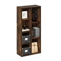 Furinno Luder Scaffale aperto reversibile a 7 cubi, Pino Ambrato