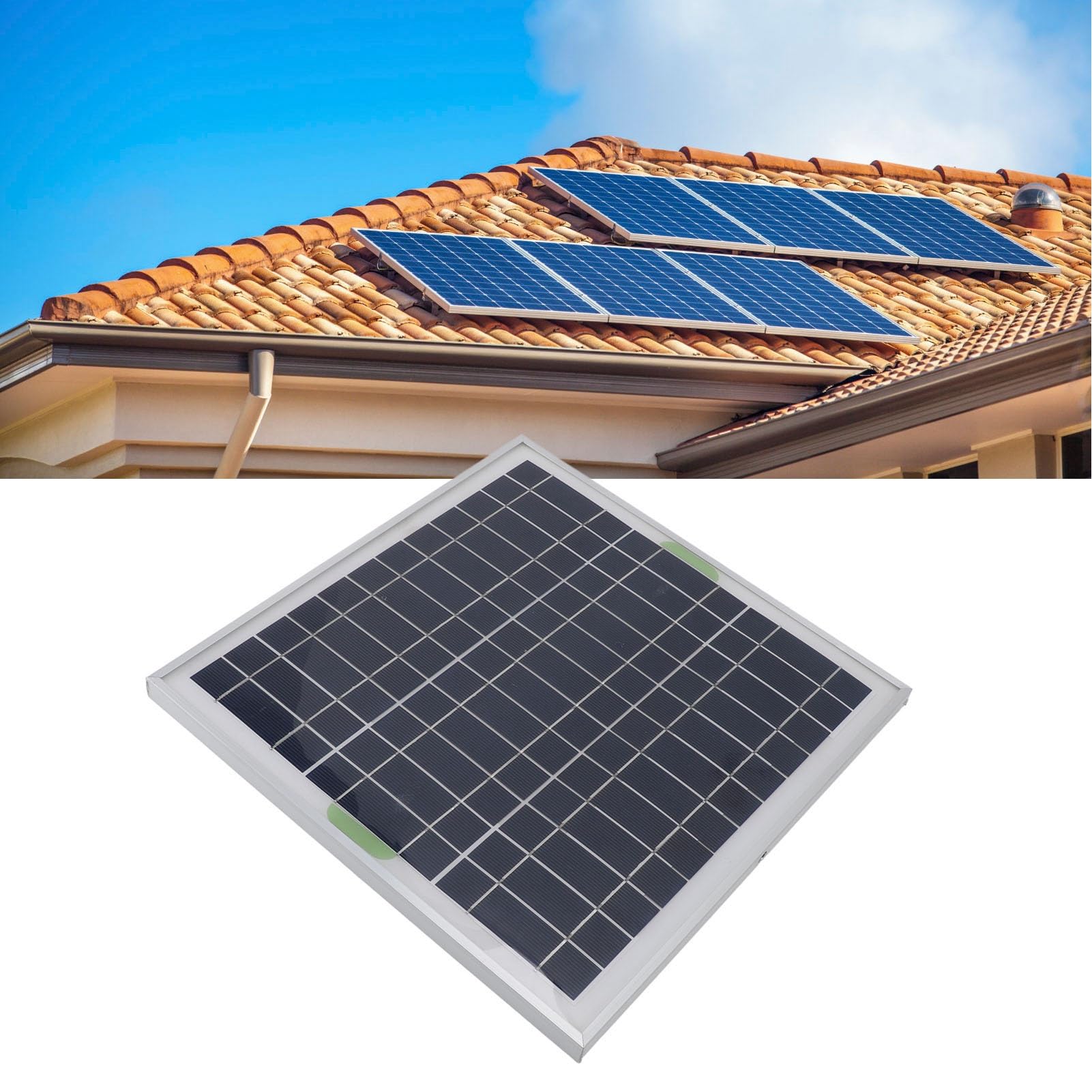 Pannello Solare MPPT da 50 W in silicio monocristallino, Caricabatterie Solare in ABS con Caricabatterie per Auto OBD, regolatore Impermeabile