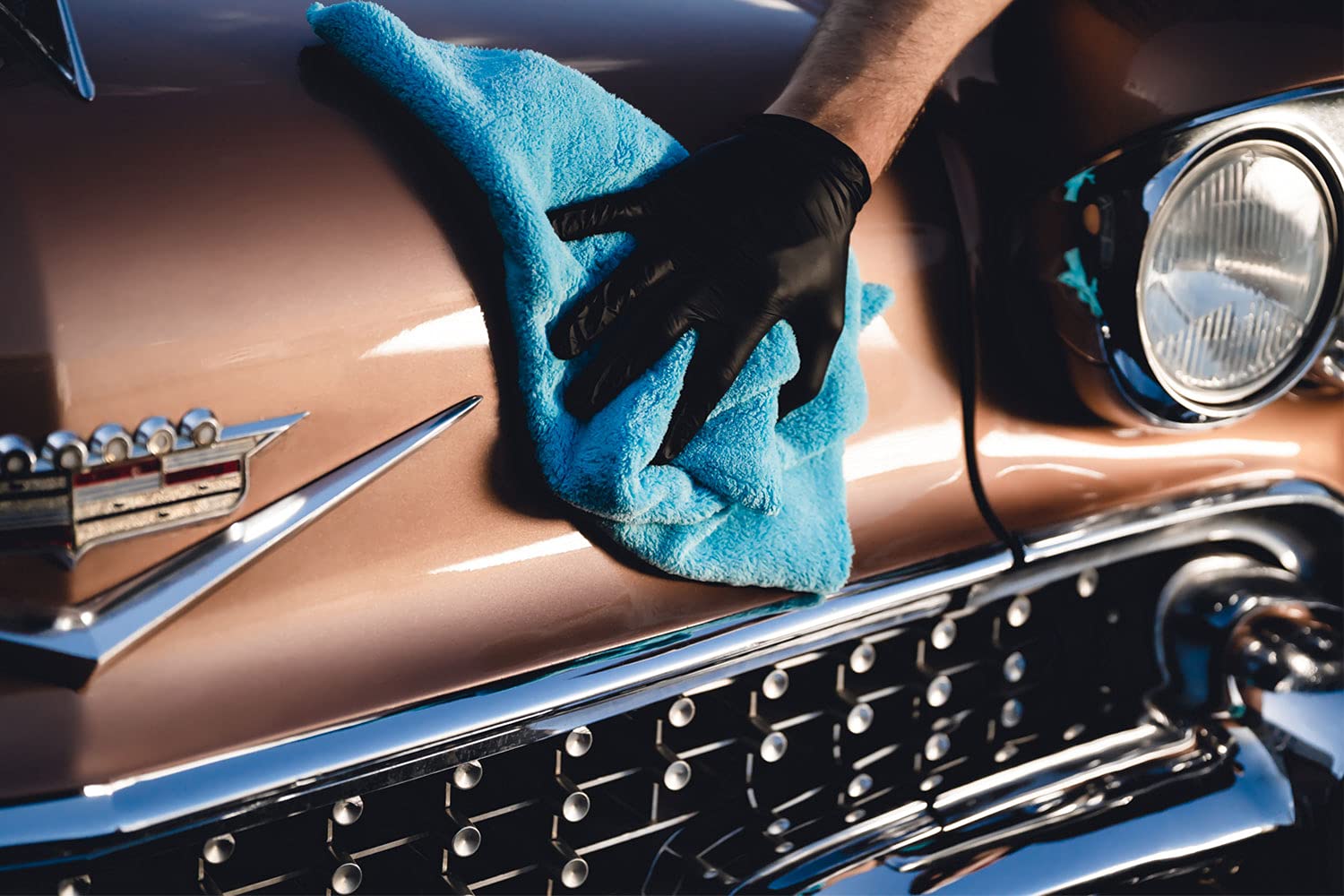detailmate Kit de lavage sec pour voiture | 1 x Meguiar's Ultimate Wash & Wax + 1 x chiffon de polissage en microfibre 40 x 40 cm 550 g/m² | Lavage de voiture sans eau