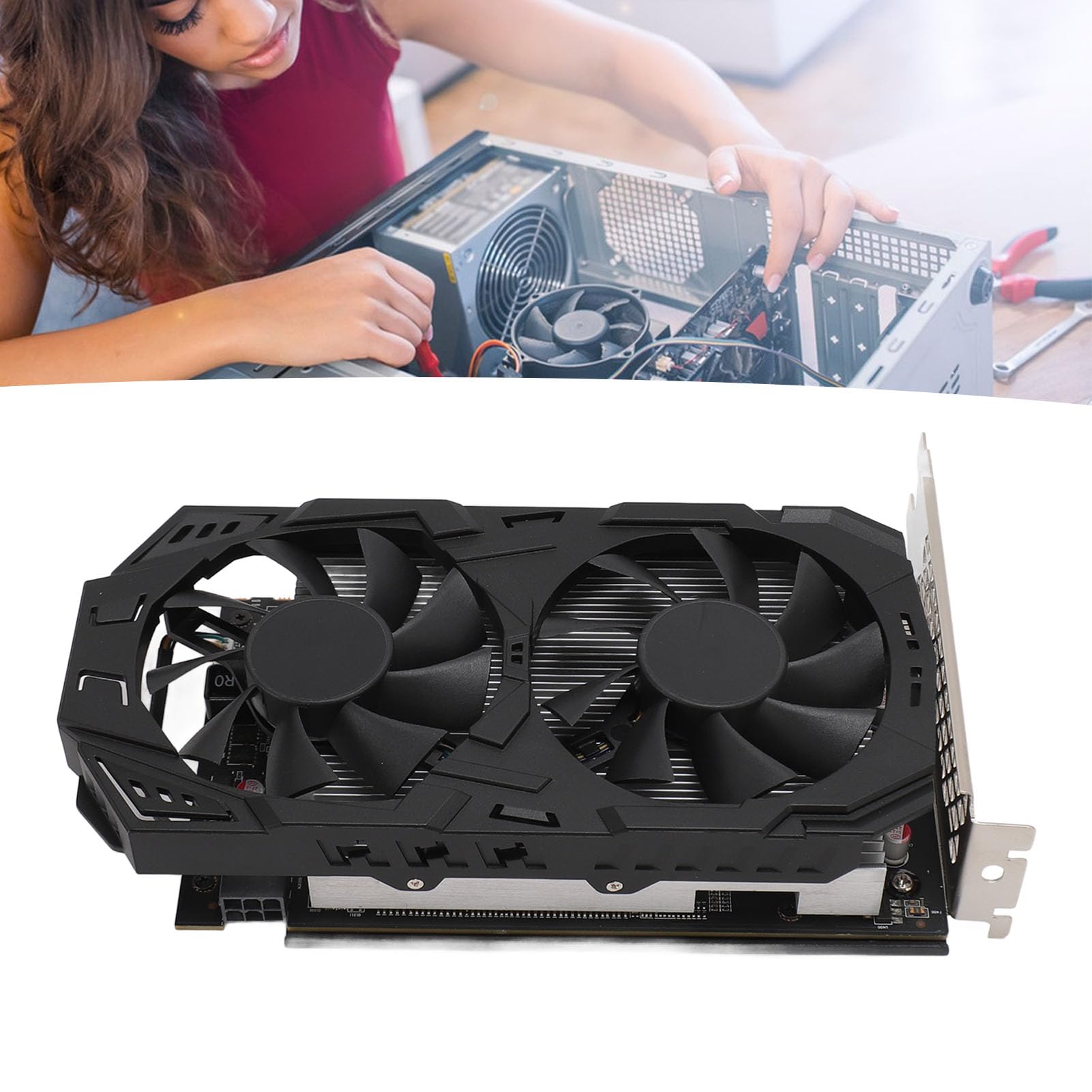 RX560XT 8 GB GDDR5 256-bitowa Karta Graficzna, Komputerowa Karta Graficzna do Gier Wideo GPU 256-bitowa Karta Graficzna PCI Express X16 3.0 do Gier Wideo, Podwójny Wentylator