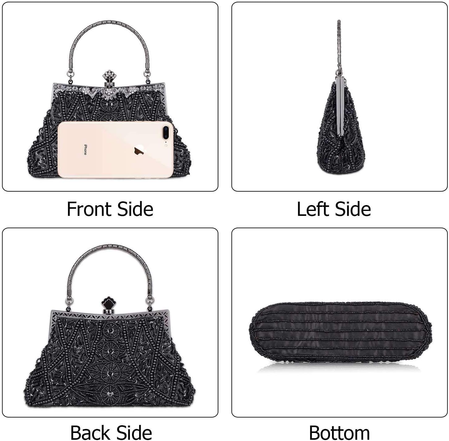 Clutch Purses for Women Vintage Beaded Clutches Purses Evening Handbags for Wedding Party