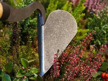 DeWit Drop Grip Hand Plow Dutch Garden Tool, Ash Wood Handle, Dual Bulb Grip, 22.4 Length, Mini Furrow Opener for Raised Beds & Soil Cultivation