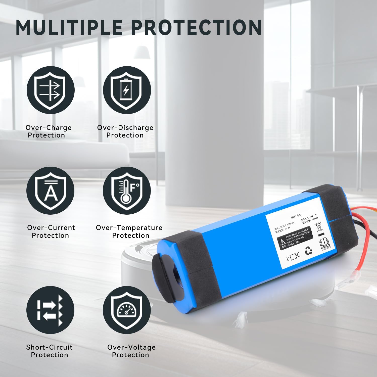 4.0Ah Vacuum Battery Replacement for TINECO, Compatible with Tineco iFloor 3, Floor ONE S3, Floor one S3 Breeze Cordless Wet Dry Vacuum Cleaner with Tools CL1879-6S1P-11 21.6V 86.4Wh