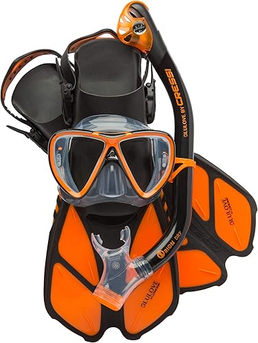 Miniatura 15 de Cressi Adult Snorkel Set (Mask, Dry Snorkel, Adjustable Fins) - Light for Travel - Ocean Set: Designed in Italy