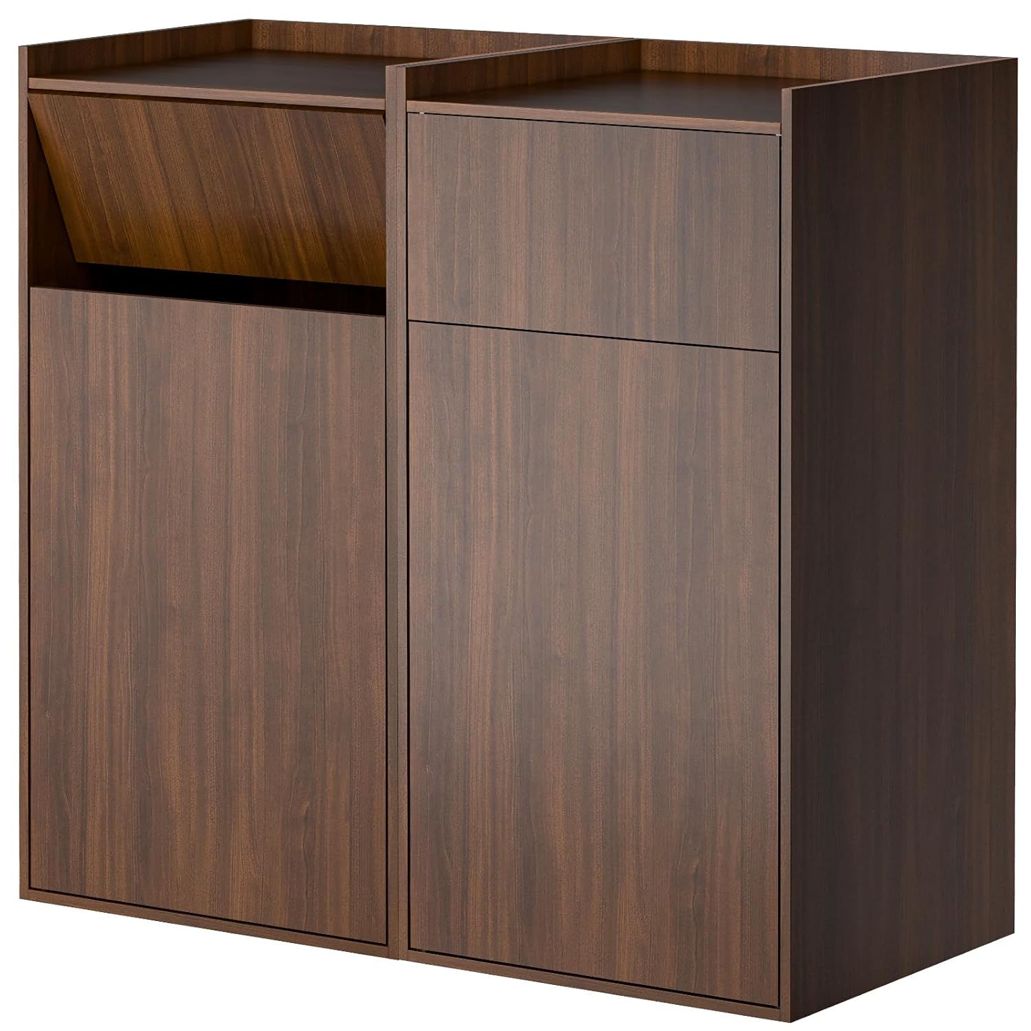 50 Gallon Trash Can Cabinet, Hide Large Trash Cabinet for Restaurant, Cafe, Kitchen, Odor Control, Waterproof & Easy to Clean, Adjustable Hinges, Magnetic Door (1, Wood)