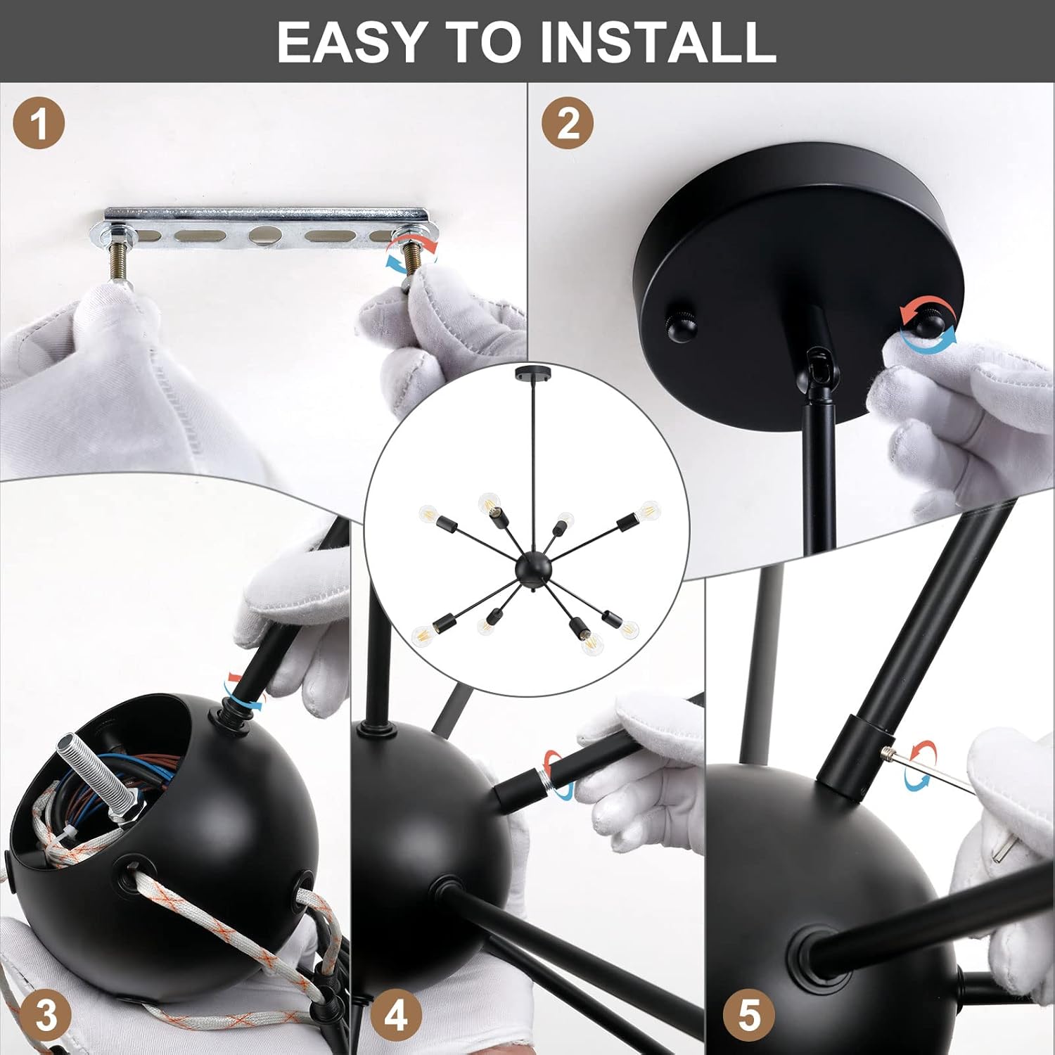 Flаѕh Sаlе 8 Lights Sputnik Chandelier Matte Black Mid Century Modern Sputnik Ceiling Light Fixture Industrial Vintage Pendant Lighting for Dining Room Living Room Bedroom Kitchen Hоlіdау Dеаlѕ 🛒 8 Lights Sputnik Chandelier Matte Black Mid Century Modern Sputnik Ceiling Light Fixture Industrial Vintage Pendant Lighting for Dining Room Living Room Bedroom Kitchen