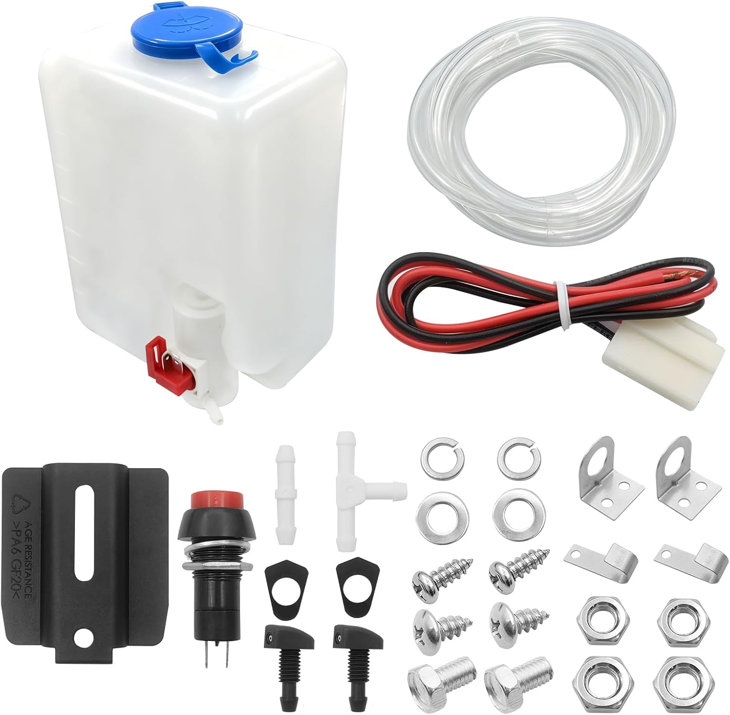 Automotive Universal 28Pcs Windshield Washer Bottle 12V Pump Kit