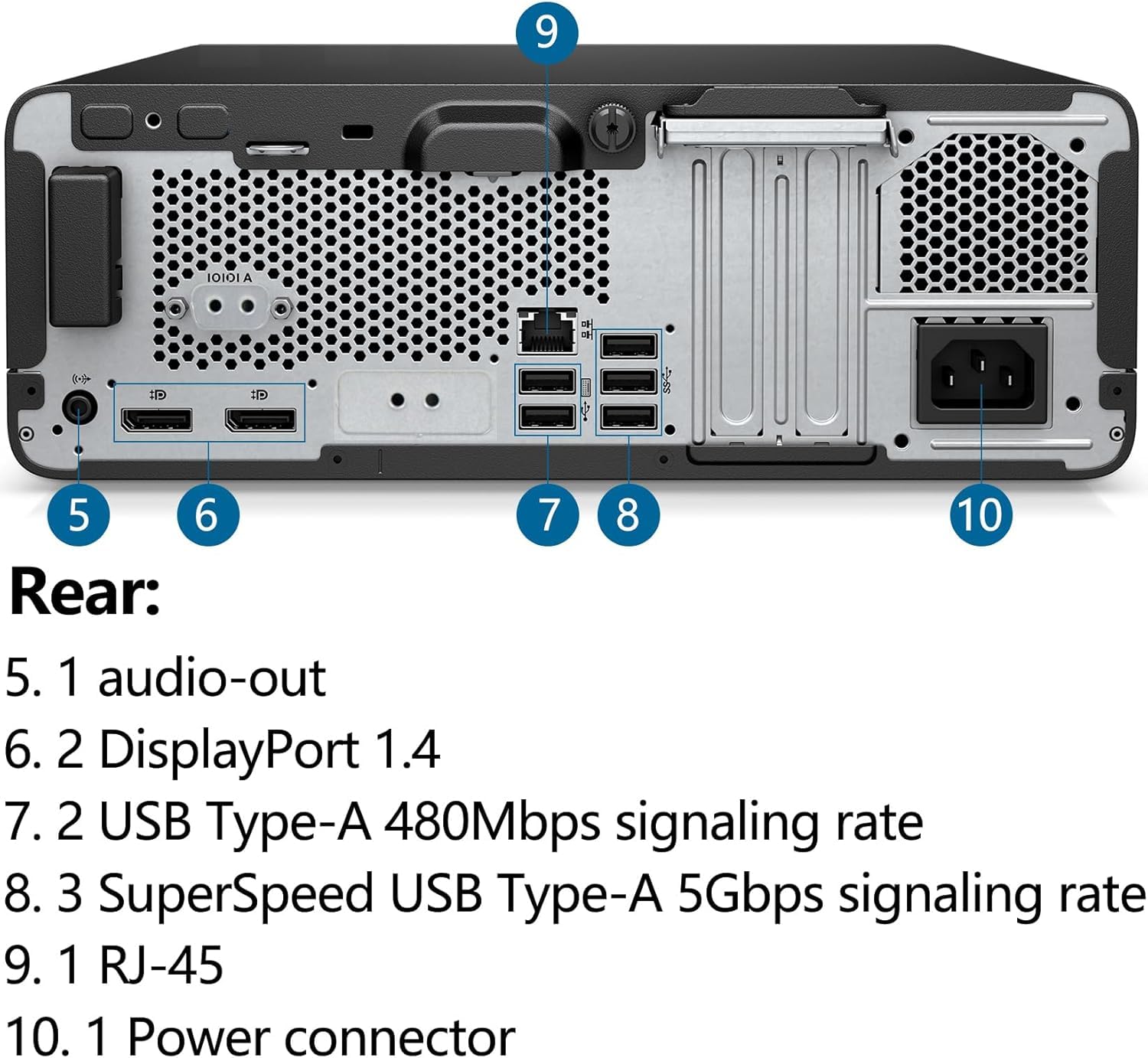 HP ProDesk 600 G6 Small Desktop Computer, Intel Core i5-10500, 16 GB RAM, 512 GB SSD, WiFi, Bluetooth, US QWERTY Keyboard, Windows 11 Pro (ricondizionato)
