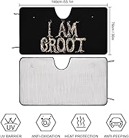 Vista 2 de I Am Groot - Parasol para parabrisas de automóvil, bloquea los rayos UV, mantiene el vehículo fresco, 55 x 30 pulgadas