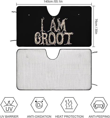 Miniatura 2 de I Am Groot - Parasol para parabrisas de automóvil, bloquea los rayos UV, mantiene el vehículo fresco, 55 x 30 pulgadas