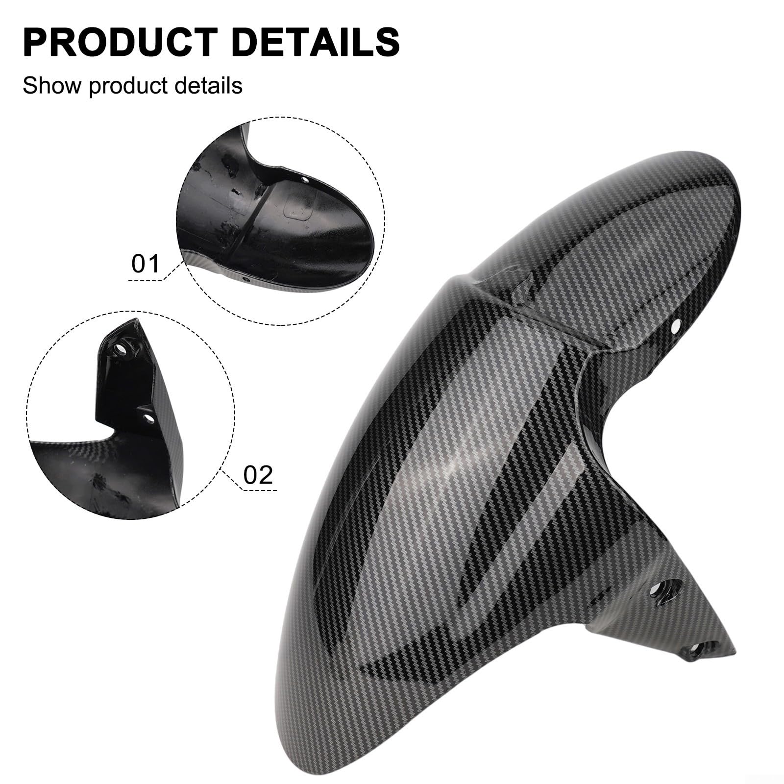 675 675R - Guardabarros de rueda delantera, guardabarros para motocicleta Triumph