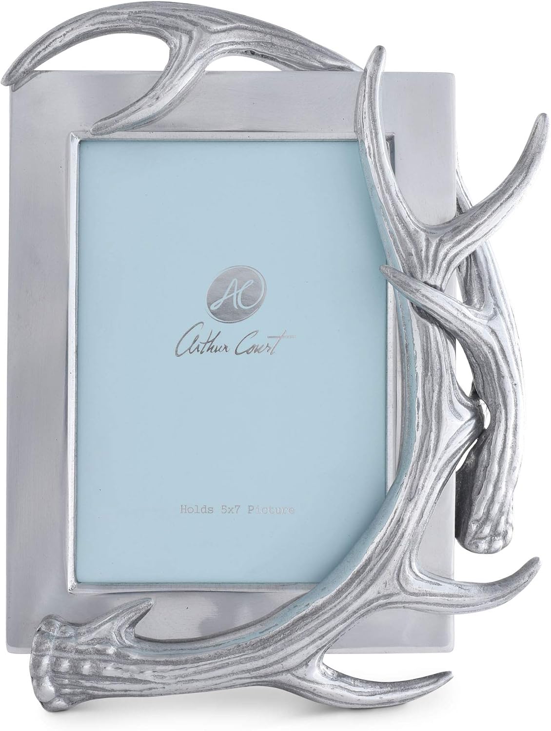 Arthur Court Designs Aluminum 5x7 Deer Antler Pattern Photo Picture Frame