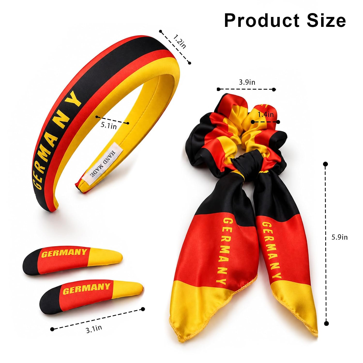 Germany Flag Women 4-Piece Hair Accessory Set image 3