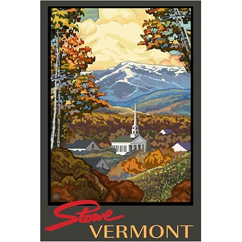 Stowe Vermont Church Giclee Art Print Poster from Travel Artwork by Artist Paul A. Lanquist 12