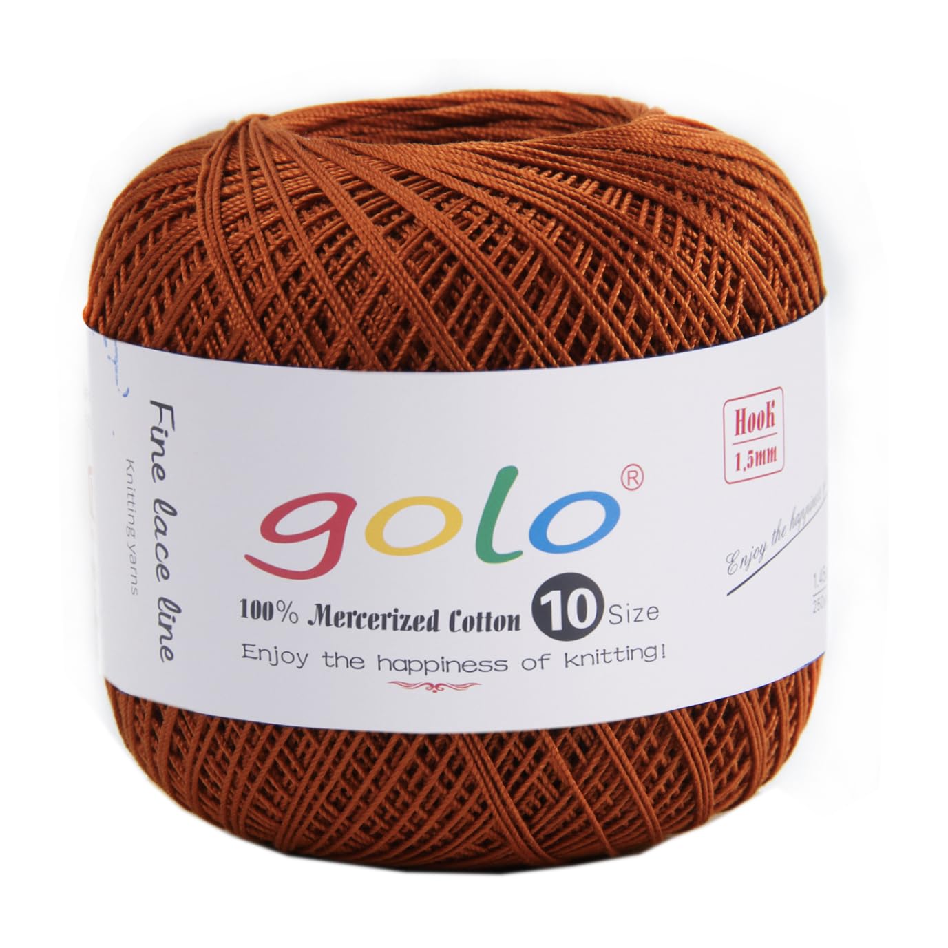 golo Crochet Thread Size 10 Yarn for Hand Knitting Crochet Yarn 201-Brown — image 1